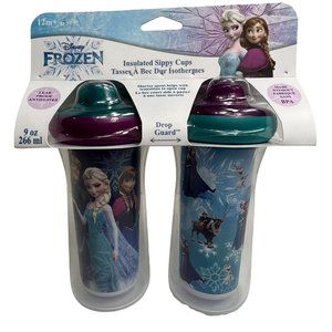 Disney Frozen Insulated Sippy Cups 9oz BPA Free Leak Proof Drop Guard Set Of 2